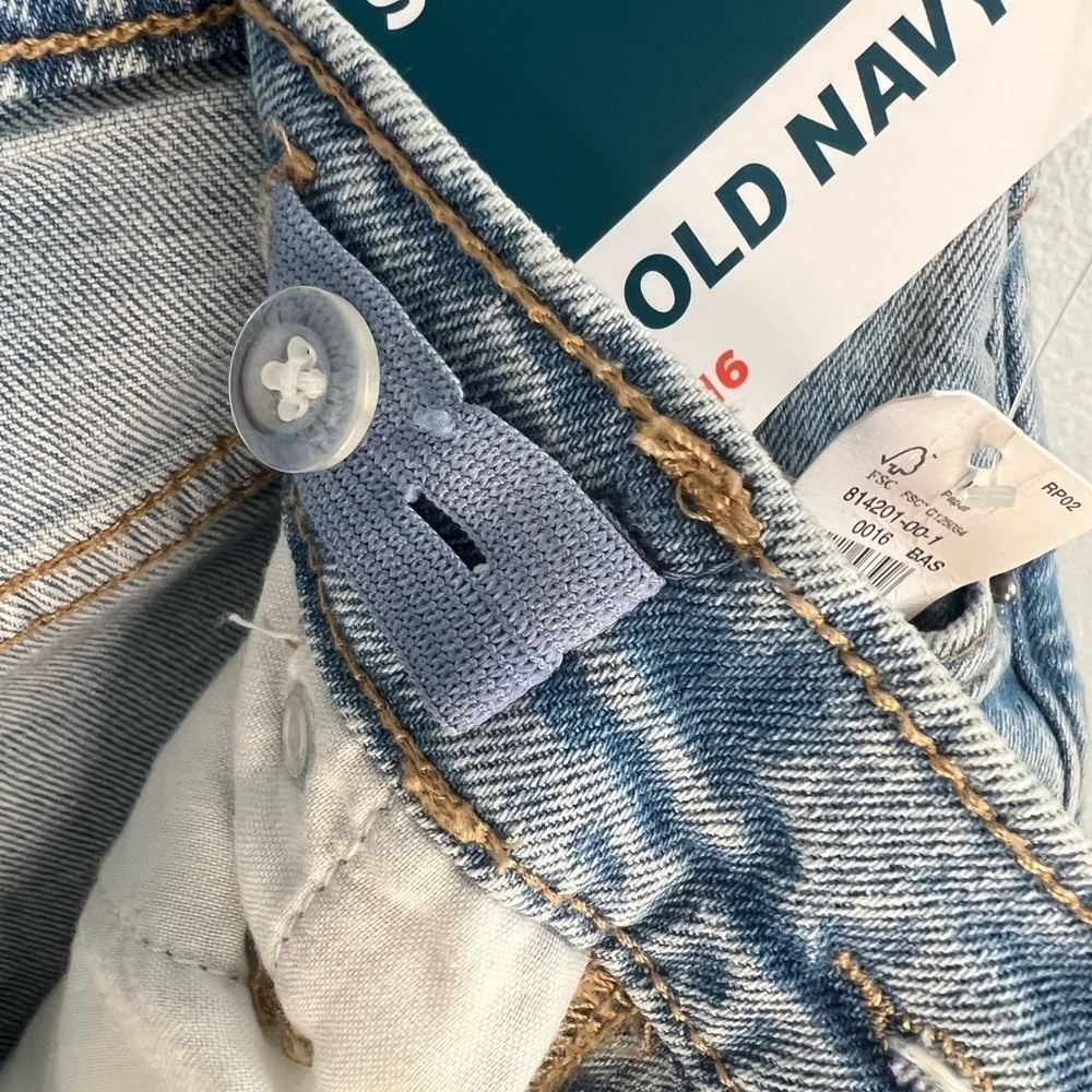 Old Navy Girls Sz 16 Blue Jeans Straight Ankle Built in Flex Adjustable Waist - Picture 8 of 14